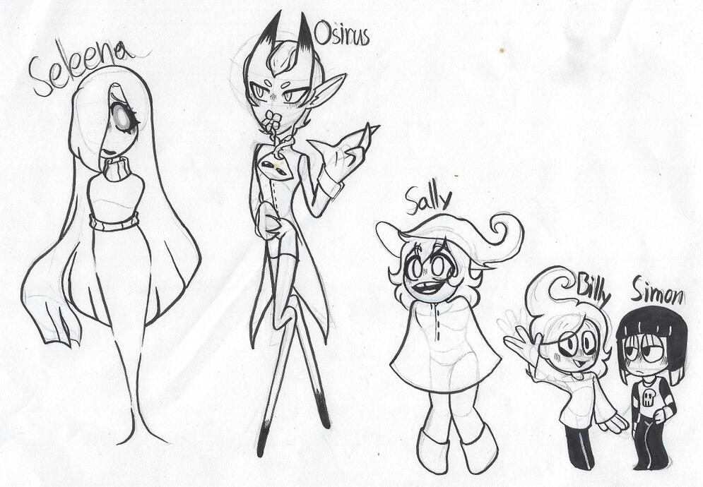 A lineup of my OCs that I have made WAY back in highschool. I love them since their creation, just don't have any backstories for them since I suck at those lol